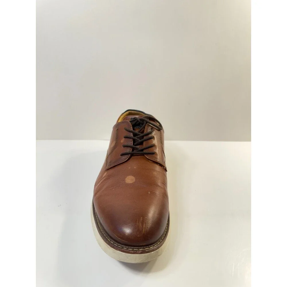 Florsheim Launch Plain Toe Derby Leather Shoes Mens Brown US 10 Wide